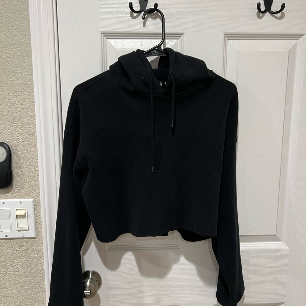 urban outfitters black cropped hoodie